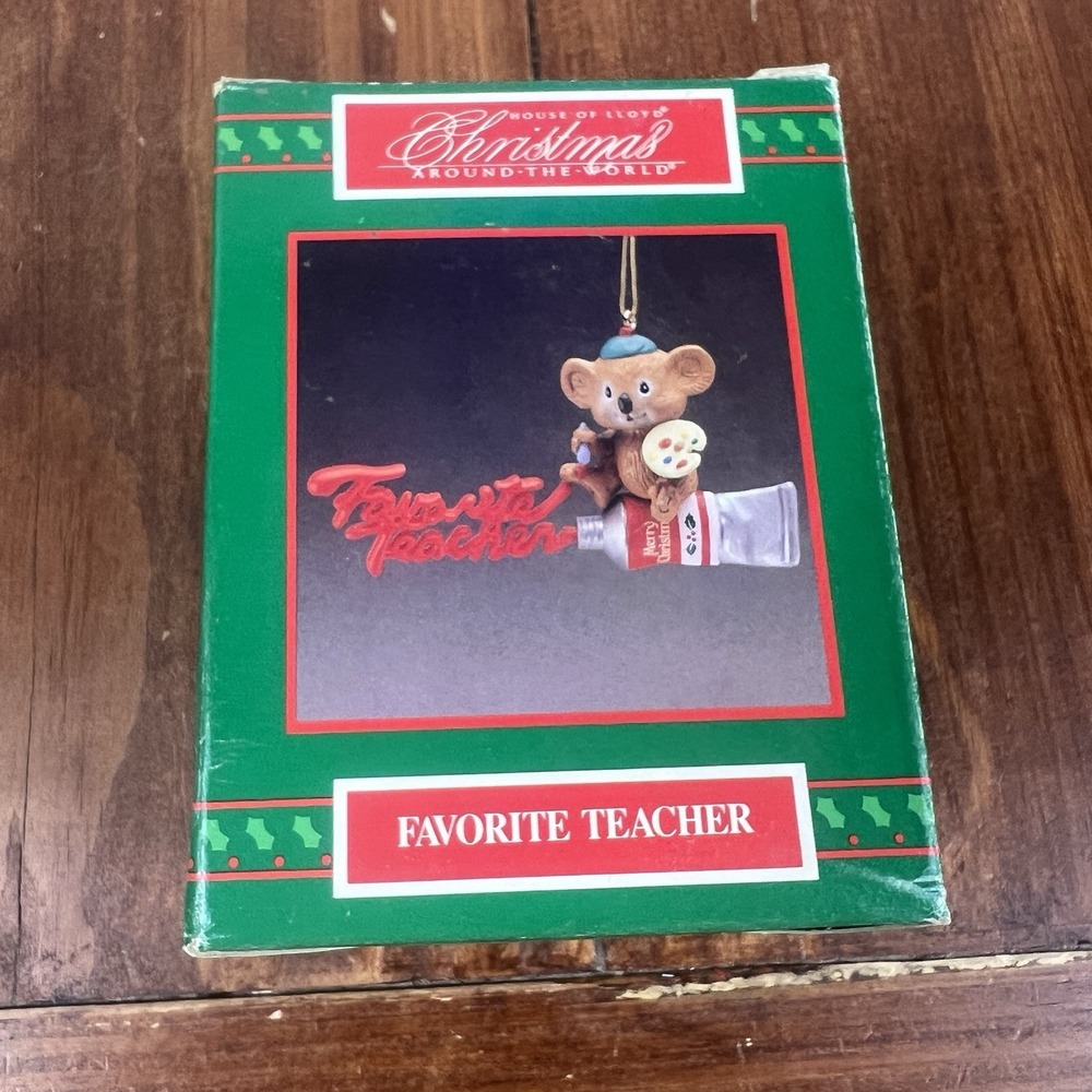 VTG House of Lloyd "Favorite Teacher " Christmas Ornament 1992